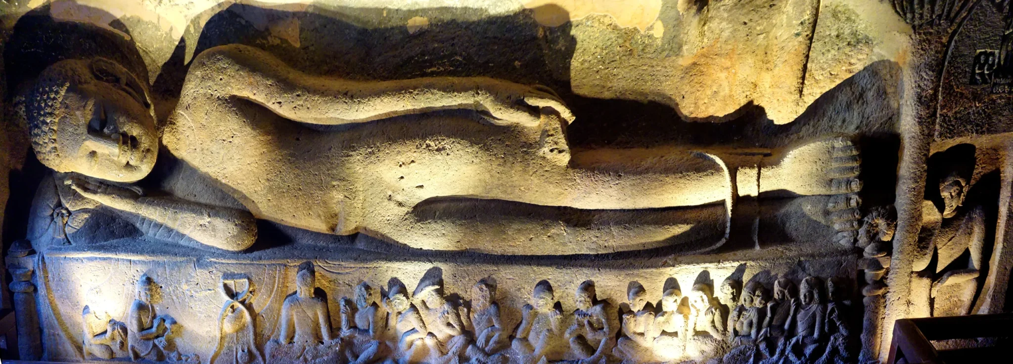 The Reclining Buddha in Ajanta Cave 26