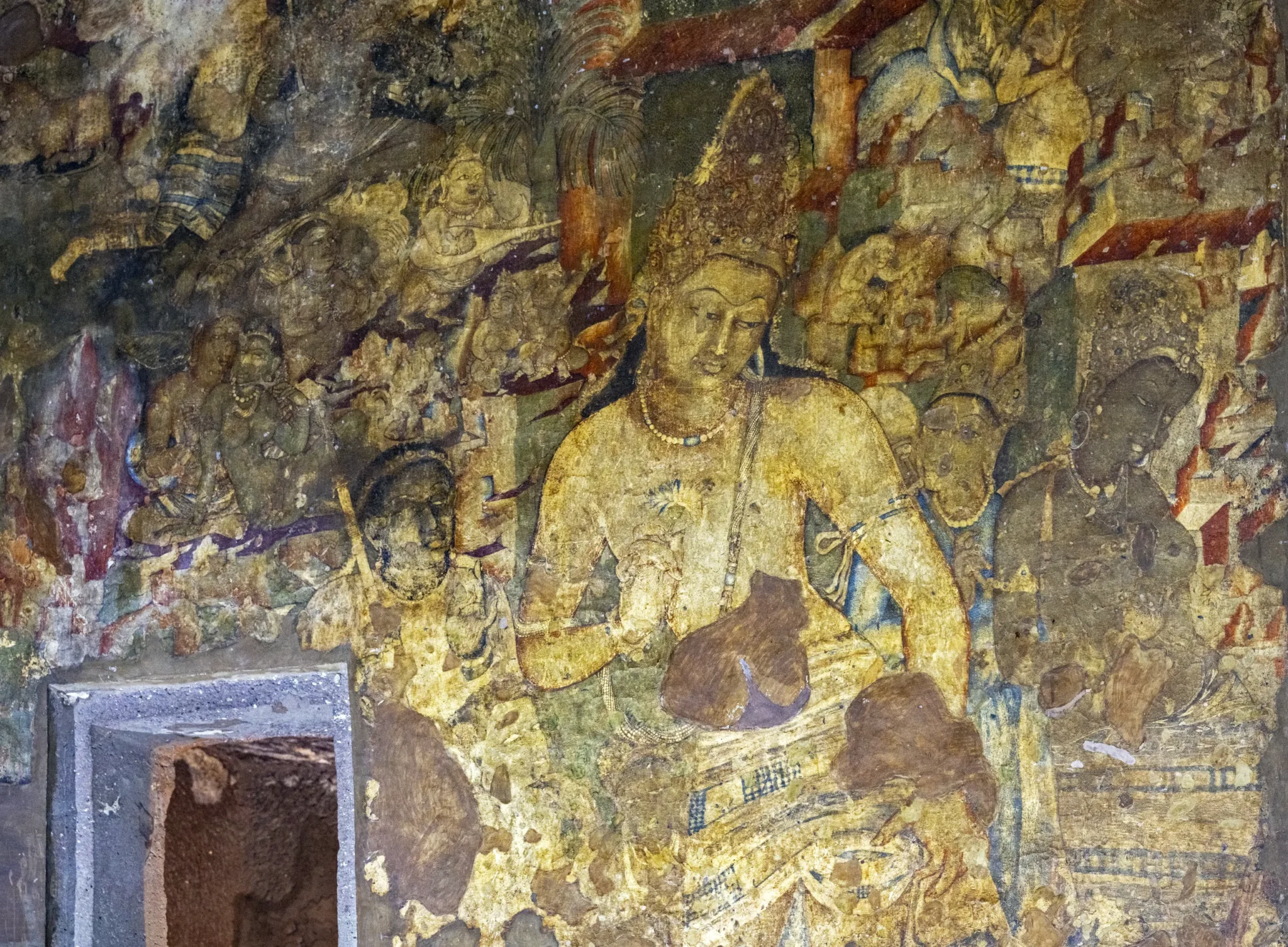Wall paintings in Ajanta Cave 1