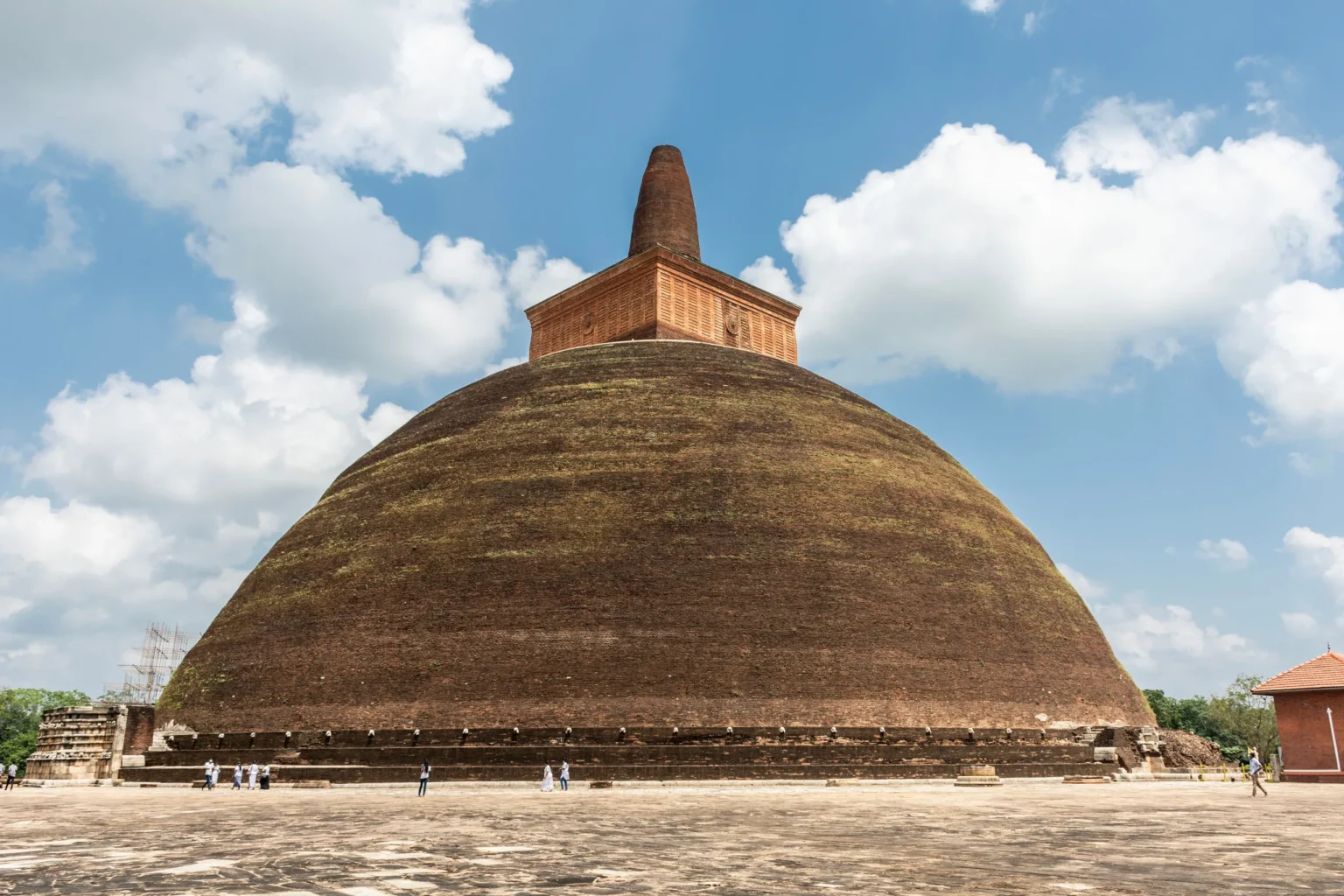 Great brick dome of an ancient stupa in Anuradhapura
