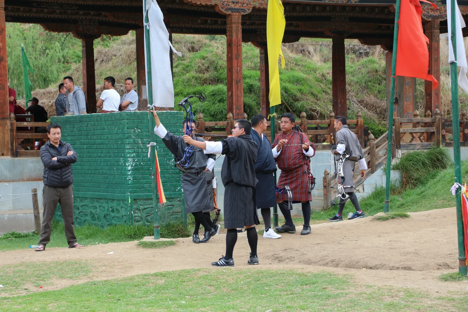 Archers at Changlimithang Archery Ground, Thimphu