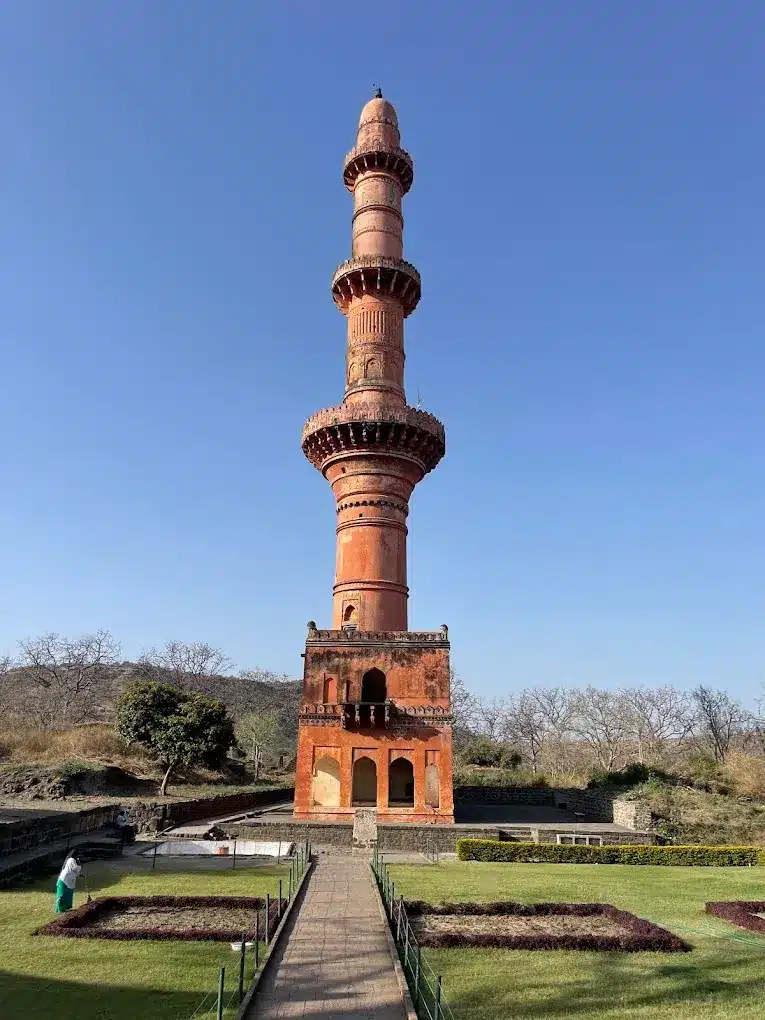 The Chand Minar tower inside Devgiri (Daulatabad) Fort near Aurangabad
