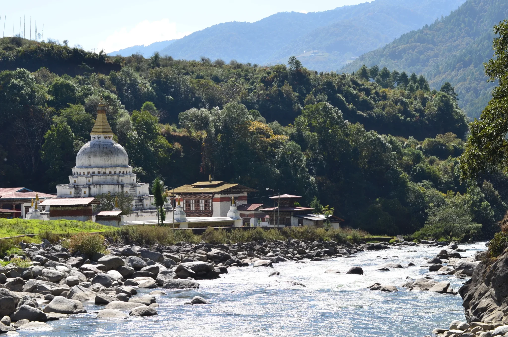 Chorten Kora by the river at Trashiyangtse