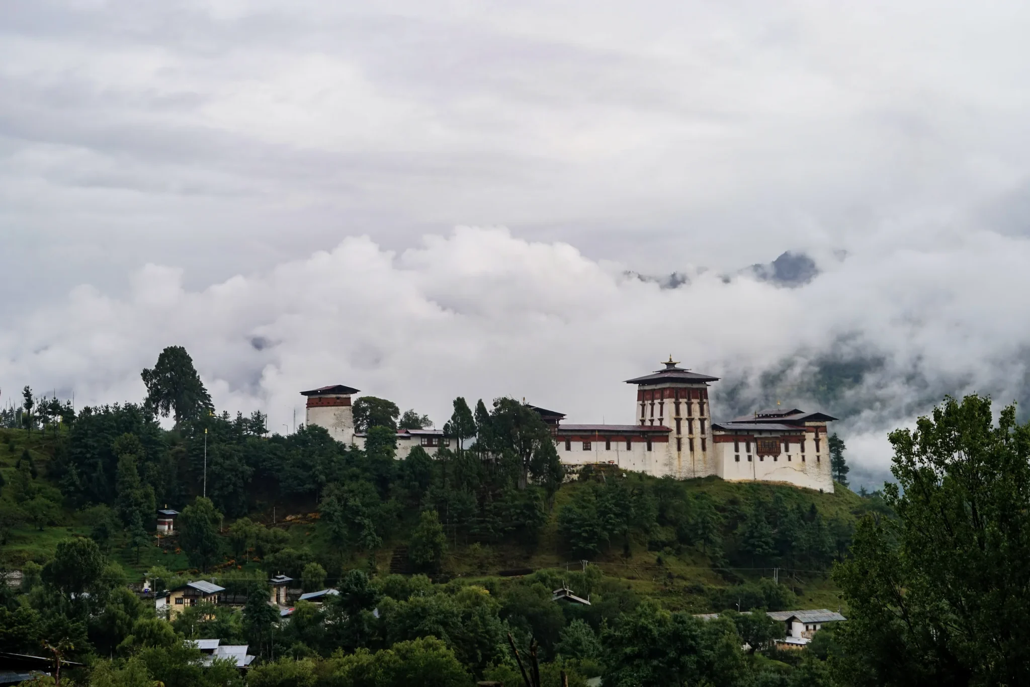 Jakar Dzong in Bumthang from the south-west