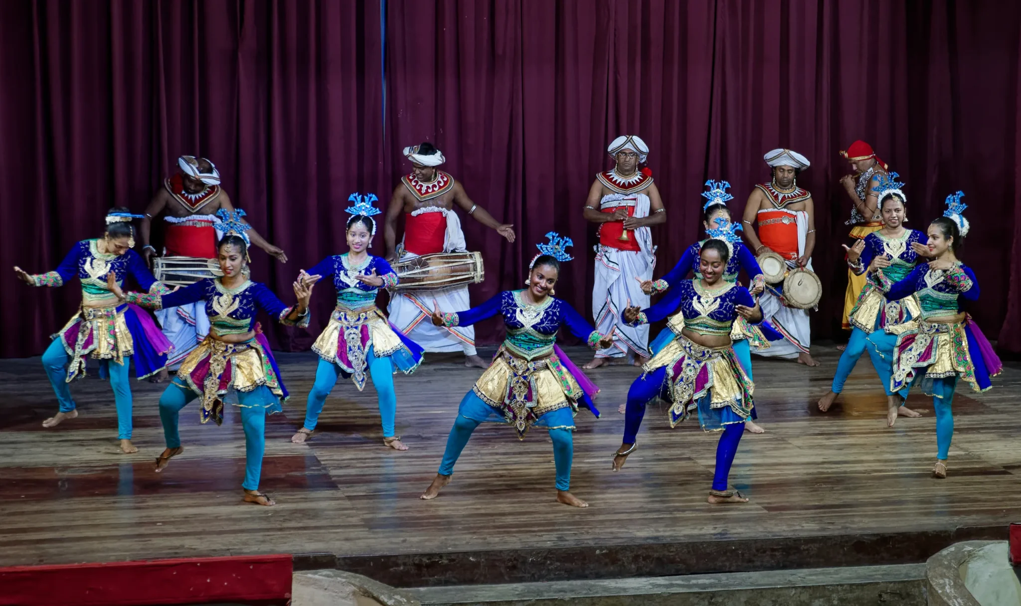 Kandyan dancers and drummers performing at the Kandyan Cultural Centre