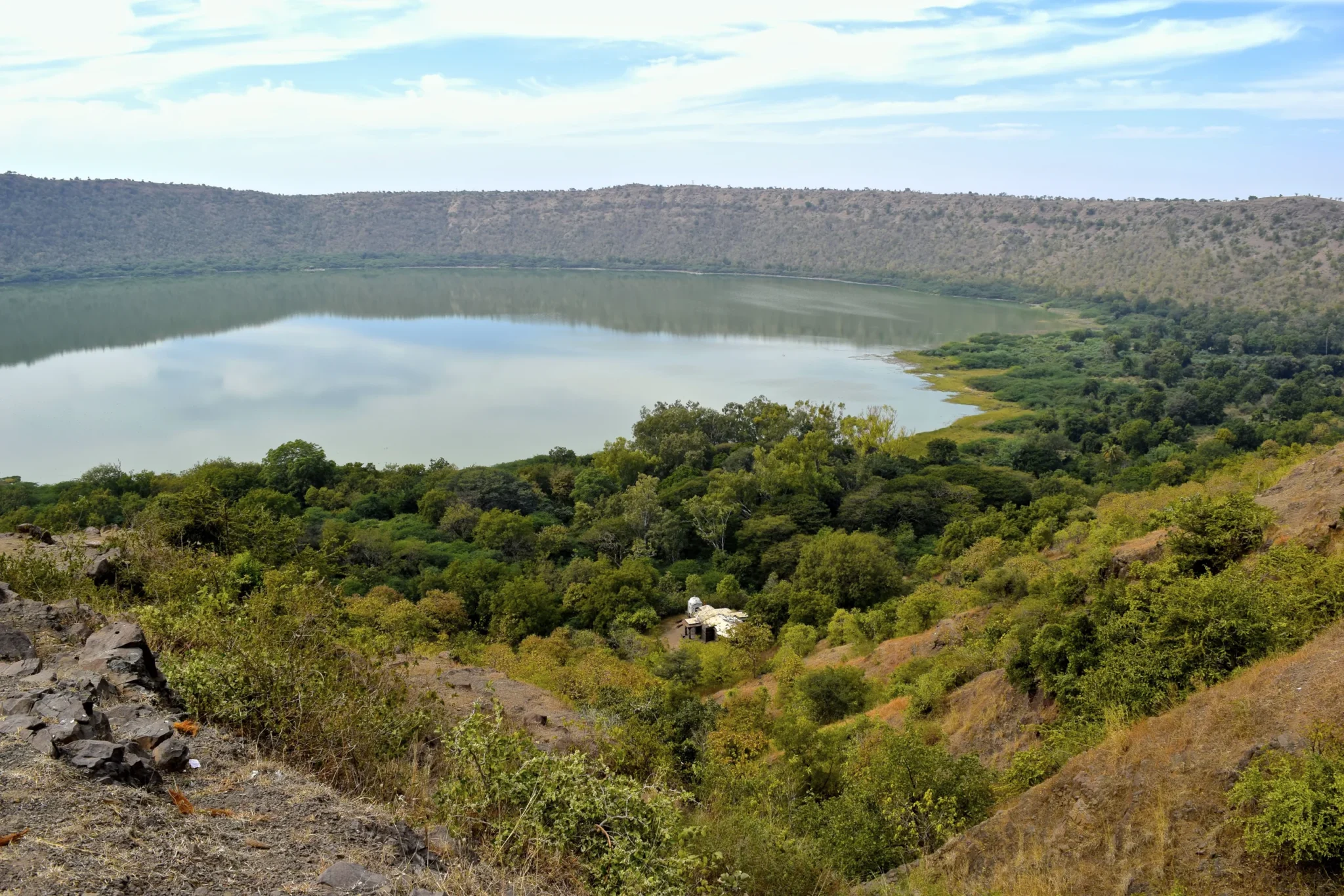 Lonar Crater Lake from the eastern rim