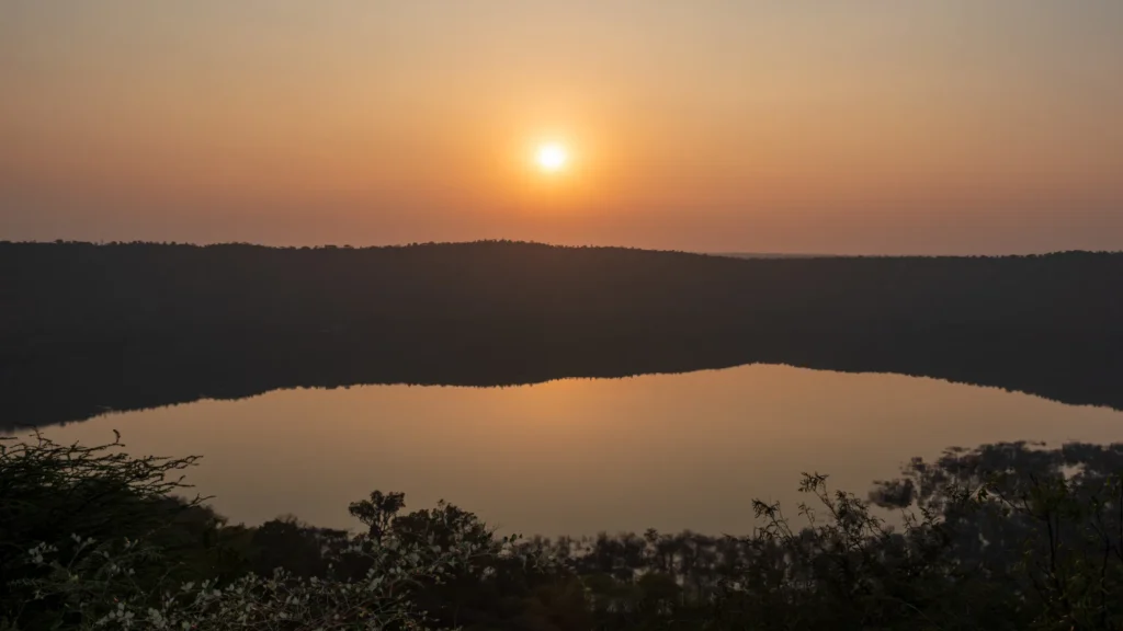 Sunset over Lonar Crater Lake
