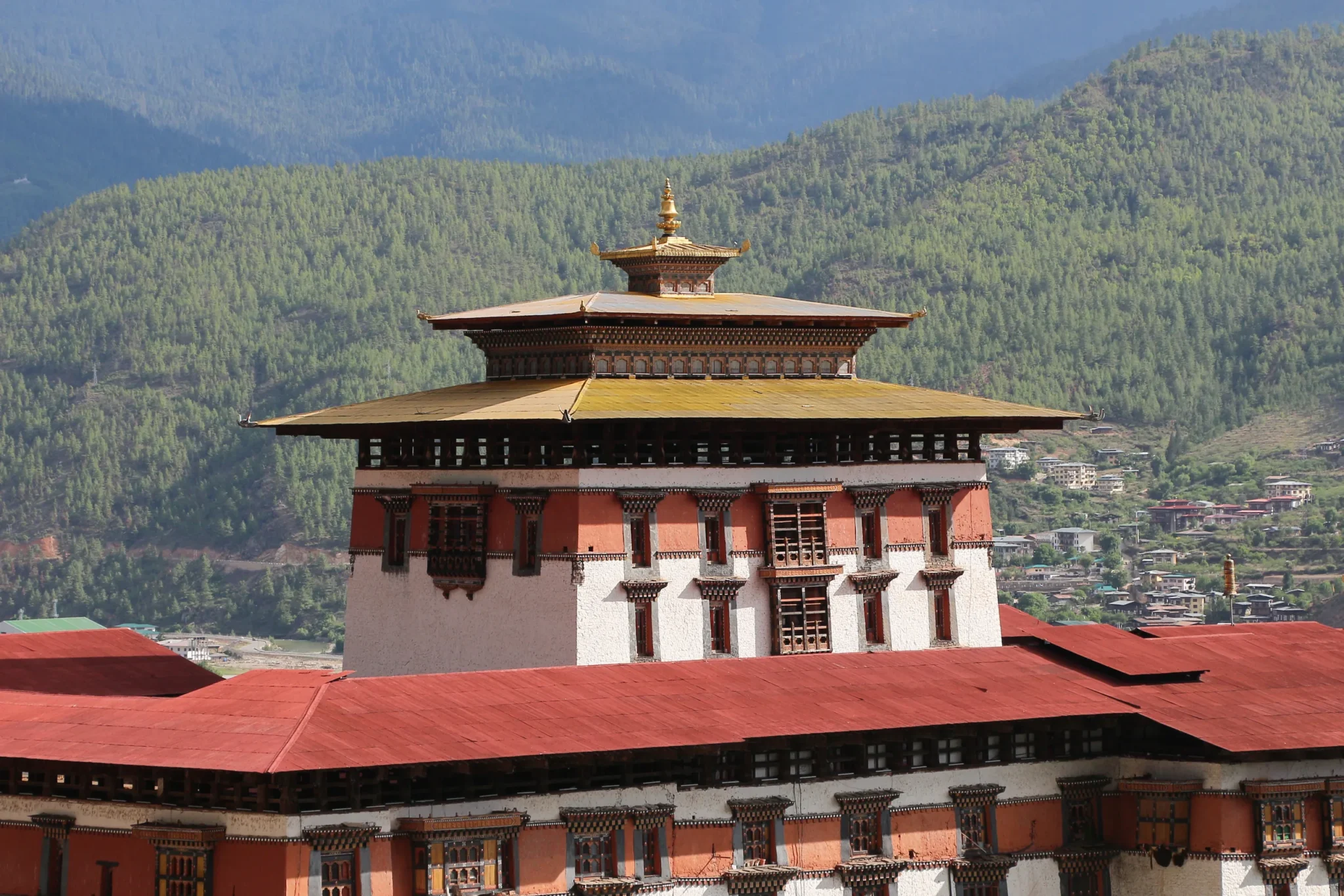 Rinpung Dzong, Paro, with the valley behind