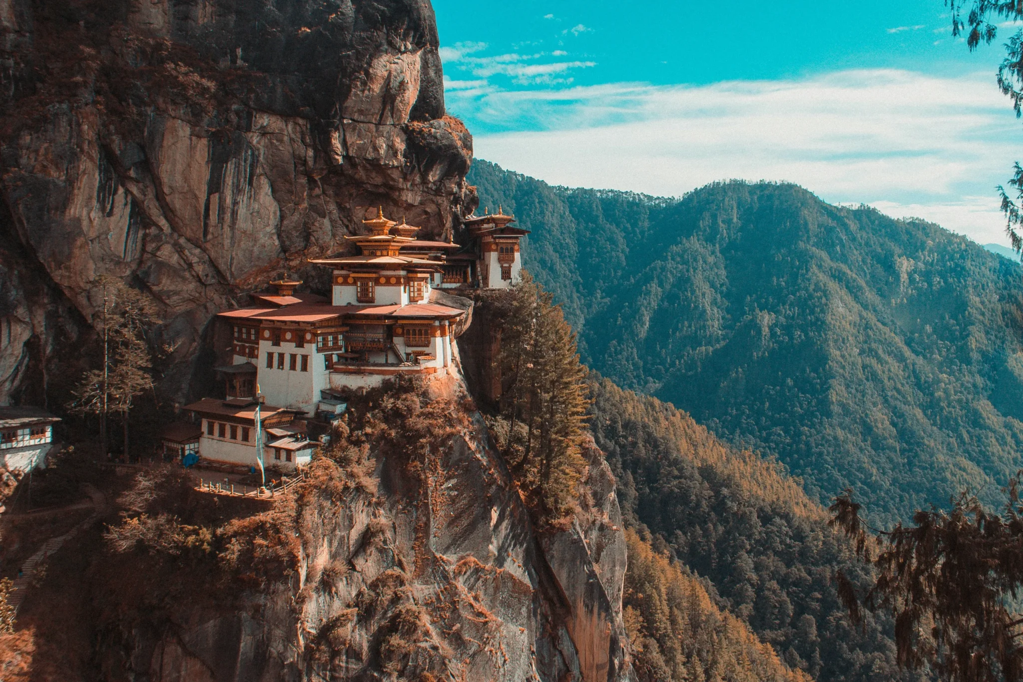 Paro Taktsang, the Tiger's Nest, on its cliff