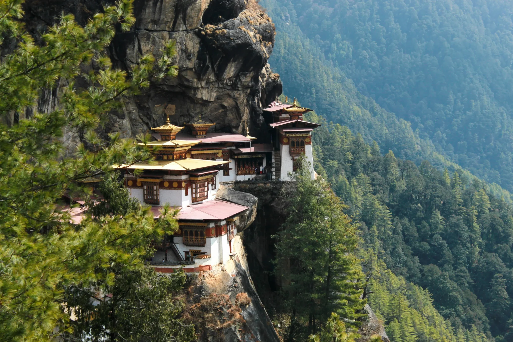 The Tiger's Nest monastery on the cliff above the Paro valley