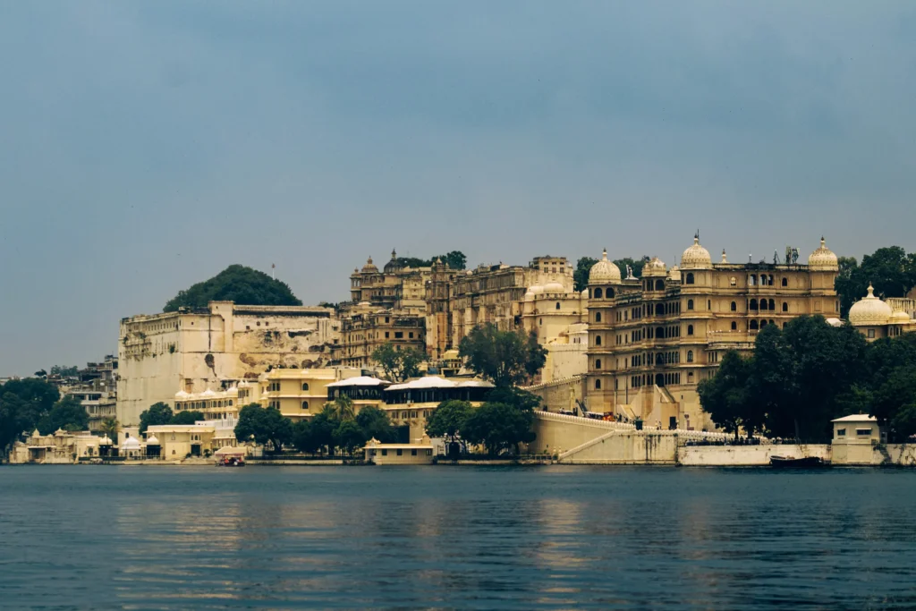 City Palace of Udaipur rising above the waters of Lake Pichola